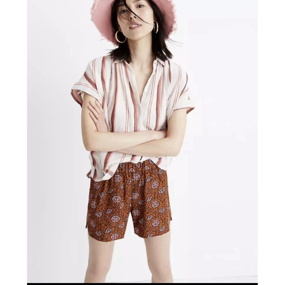Madewell Womens Size XS Drapey Pull On Shorts in Warm Paisley Floral Print